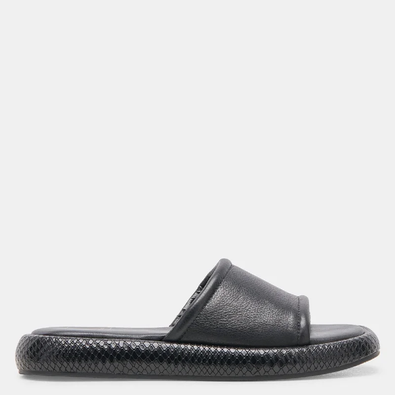 Aisha Sandals Black Leather