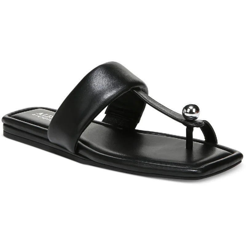 Alfani Womens Estelle Faux Leather Slide Sandals