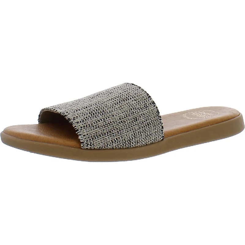 André Assous Womens Tweed Slip-On Slide Sandals