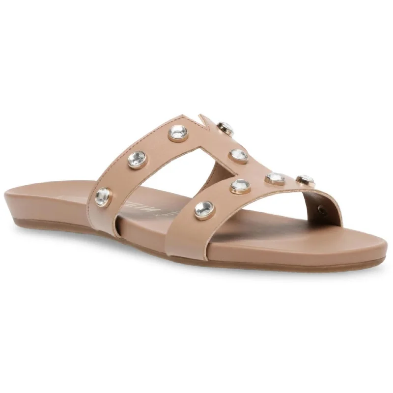 Anne Klein Womens Ely Studded Open Toe Slide Sandals