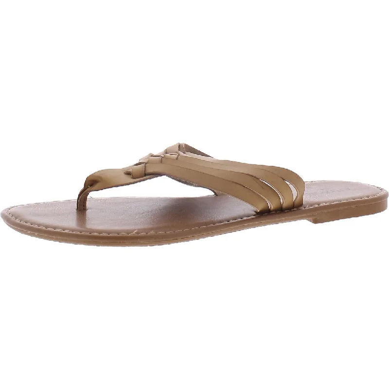 Arizona Jeans Co.  Womens Alix Faux Leather Woven Thong Sandals