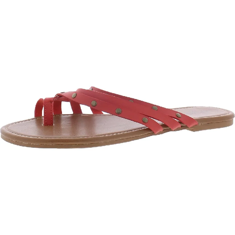 Arizona Jeans Co.  Womens Glori Toe Loop Studded Flat Sandals