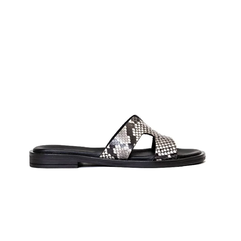 Brynn Sandals In Black Snake