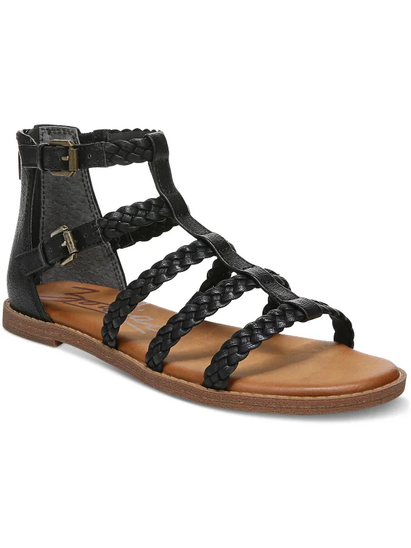 Camelia Womens Faux Leather Caged Gladiator Sandals