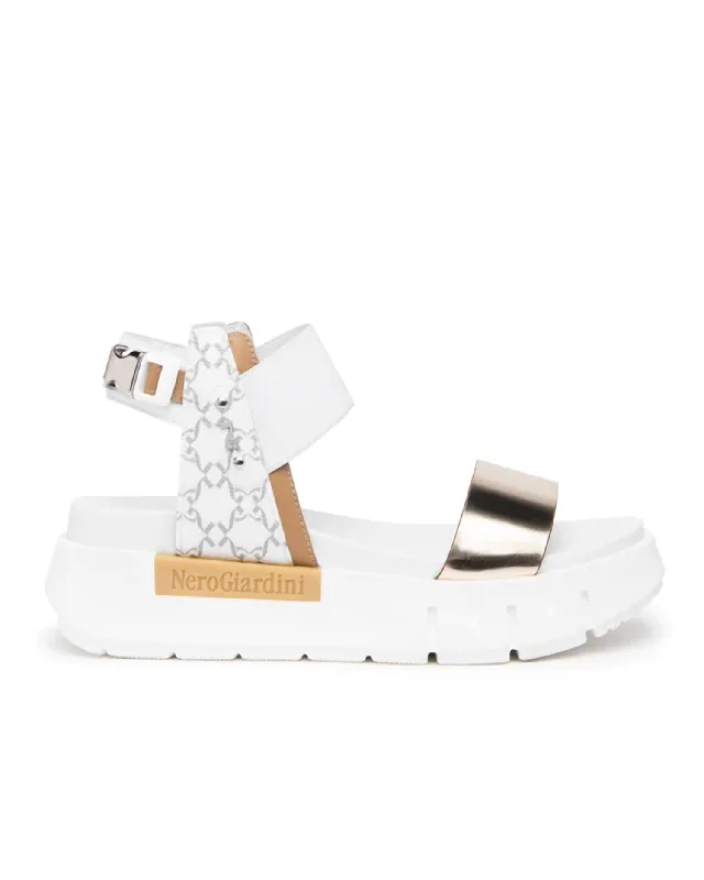 Corda Sandals In Gold/white