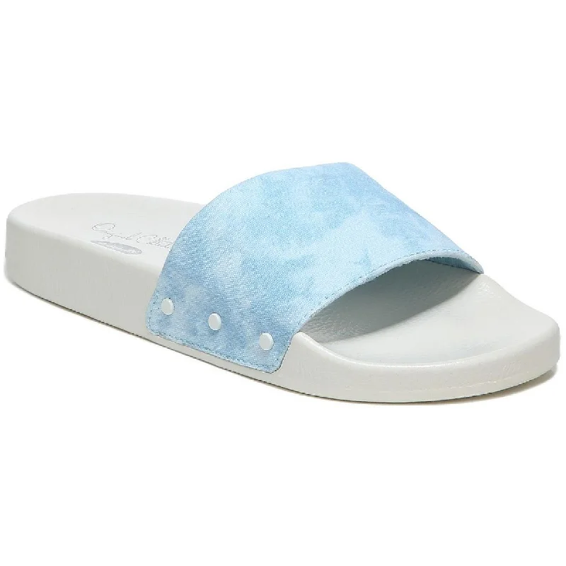 Dr. Scholl's Shoes Womens Pisces Canvas Slip-On Slide Sandals