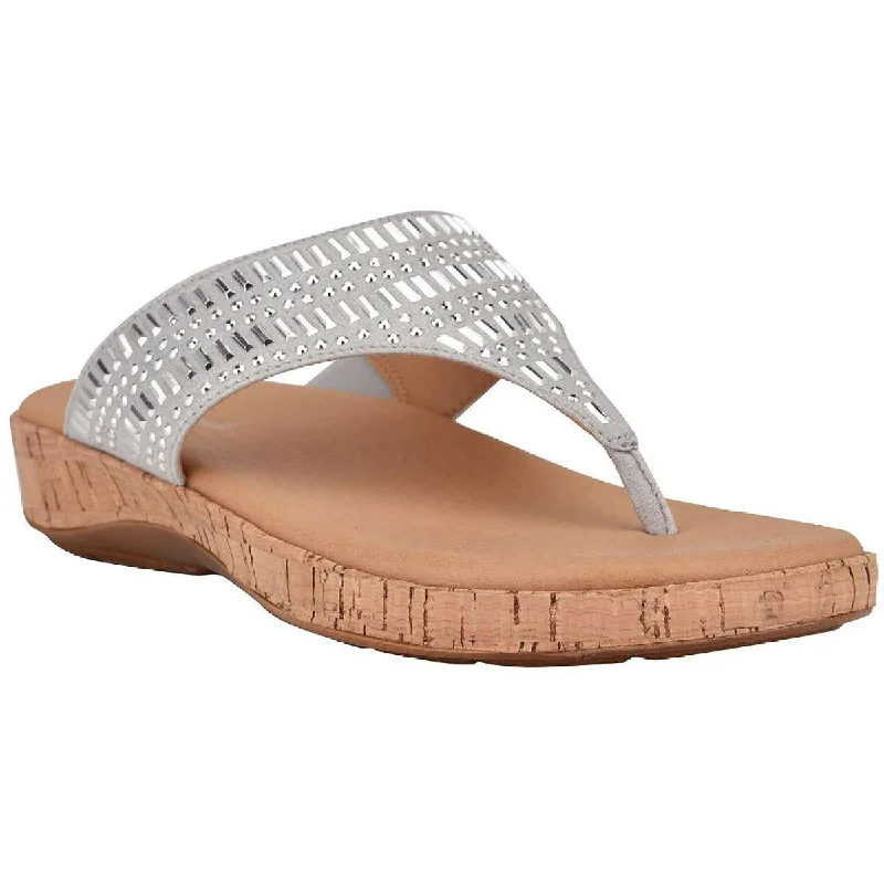 Easy Spirit Womens Landry 2 Open Toe Slip On Thong Sandals