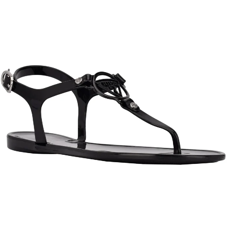 Guess Womens Janee T-Strap Thong Jelly Sandals