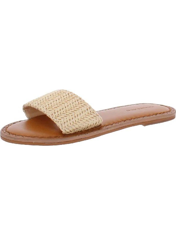 Jute Womens Slip On Woven Slide Sandals