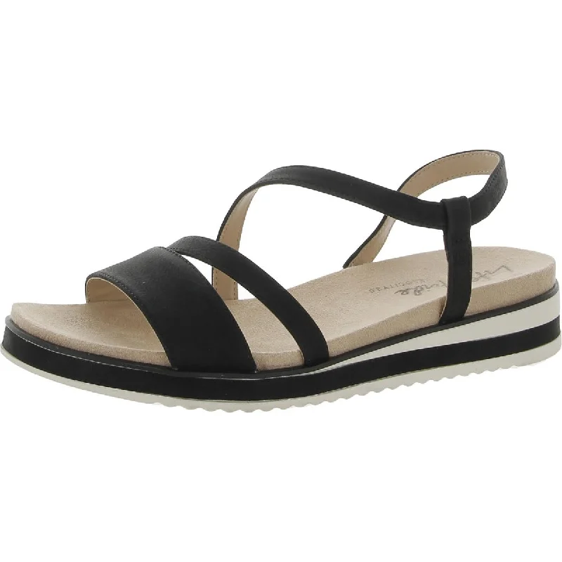 LifeStride Womens Zoe Strappy Slip On Wedge Sandals