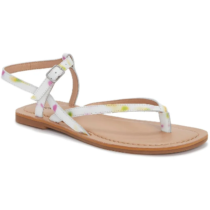 Lucky Brand Womens Bylee Buckle Ankle Strap Flat Sandals