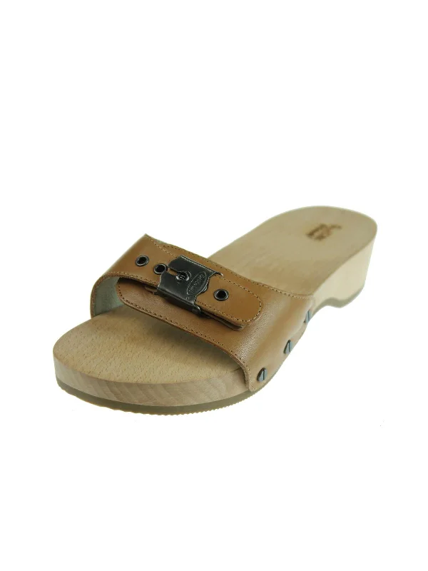 Original Womens Leather Wood Slide Sandals