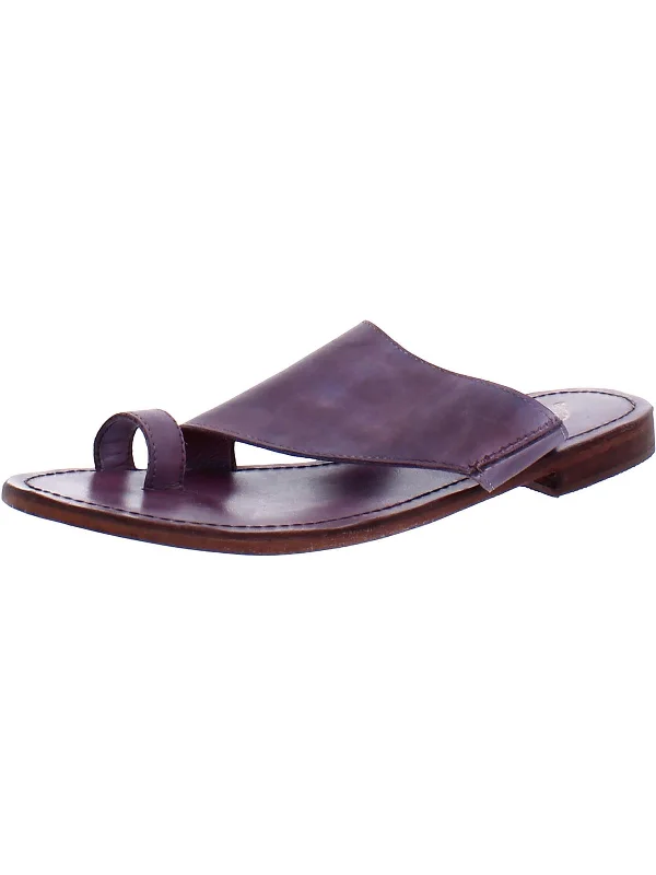 Sant Antoni Womens Leather Toe Loop Slide Sandals