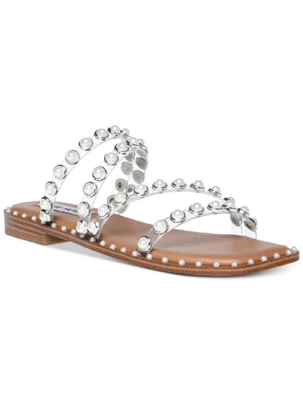 SKYLER P Womens Open Toe Slip On Slide Sandals