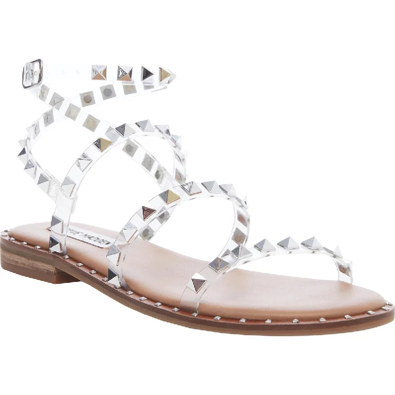 Steve Madden Womens Travel Studded Flat Sandals