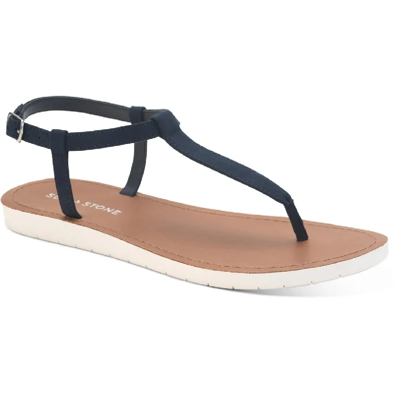 Sun + Stone Womens Kristi Buckle Summer Thong Sandals