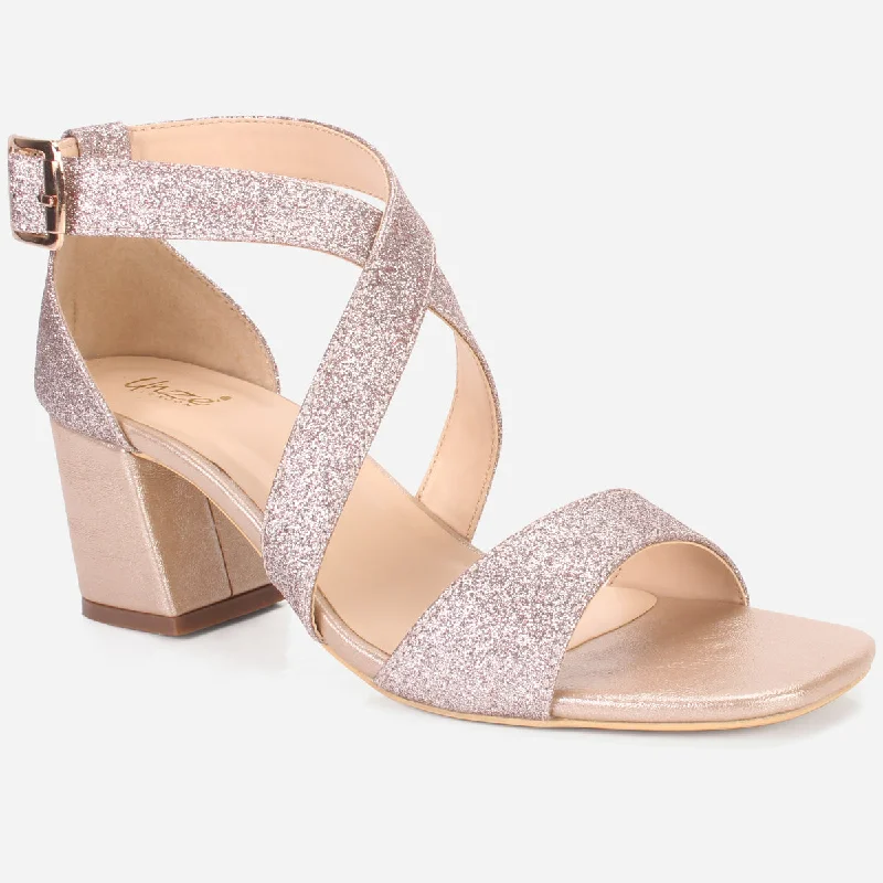 Womens "POPEL" Glittery Open Toe Summer Sandals