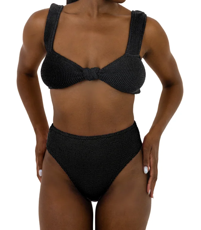 BALBOA HIGH WAISTED BIKINI BOTTOM - BLACK