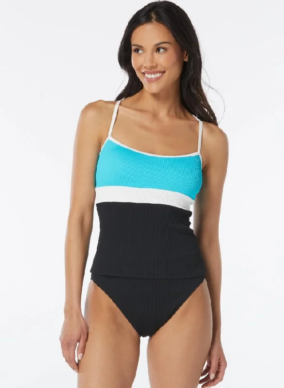 BEACH HOUSE SPORT COLORBLOCK RIB FLEX TANKINI