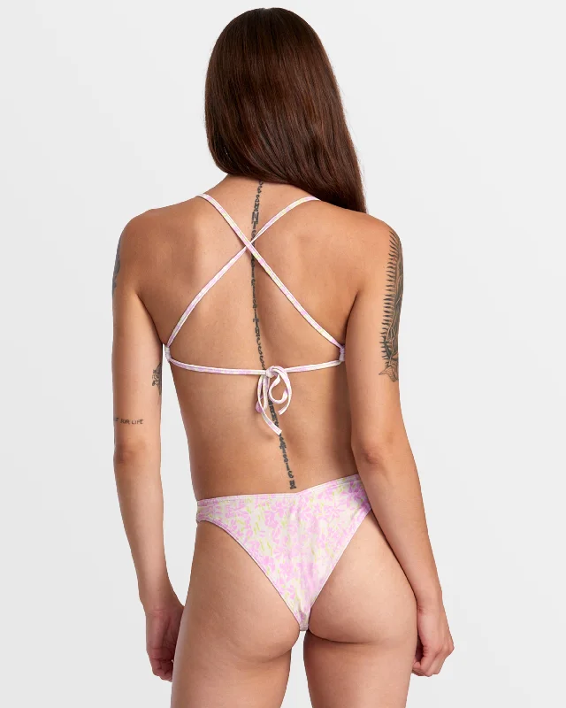 Blurred V-Front French Bikini Bottoms - Latte