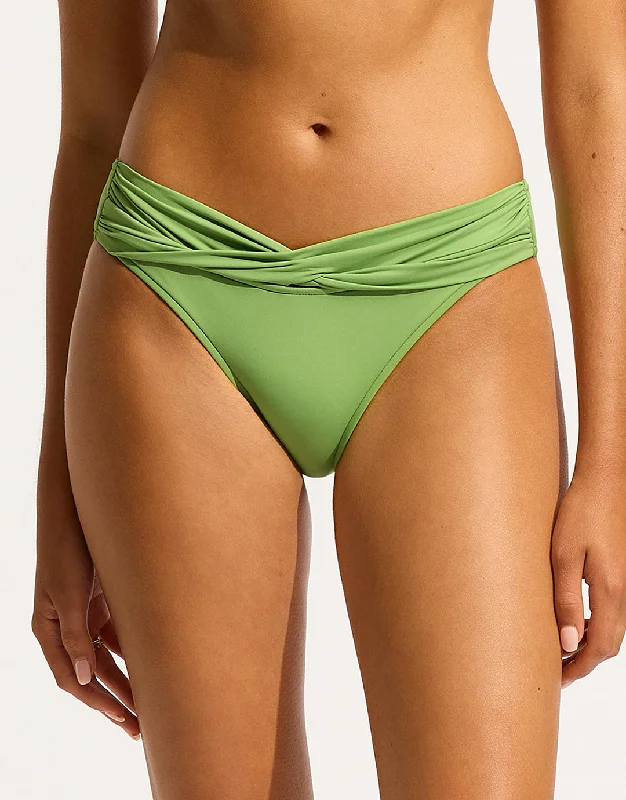 Collective Twist Band Hipster Bikini Pant - Sage