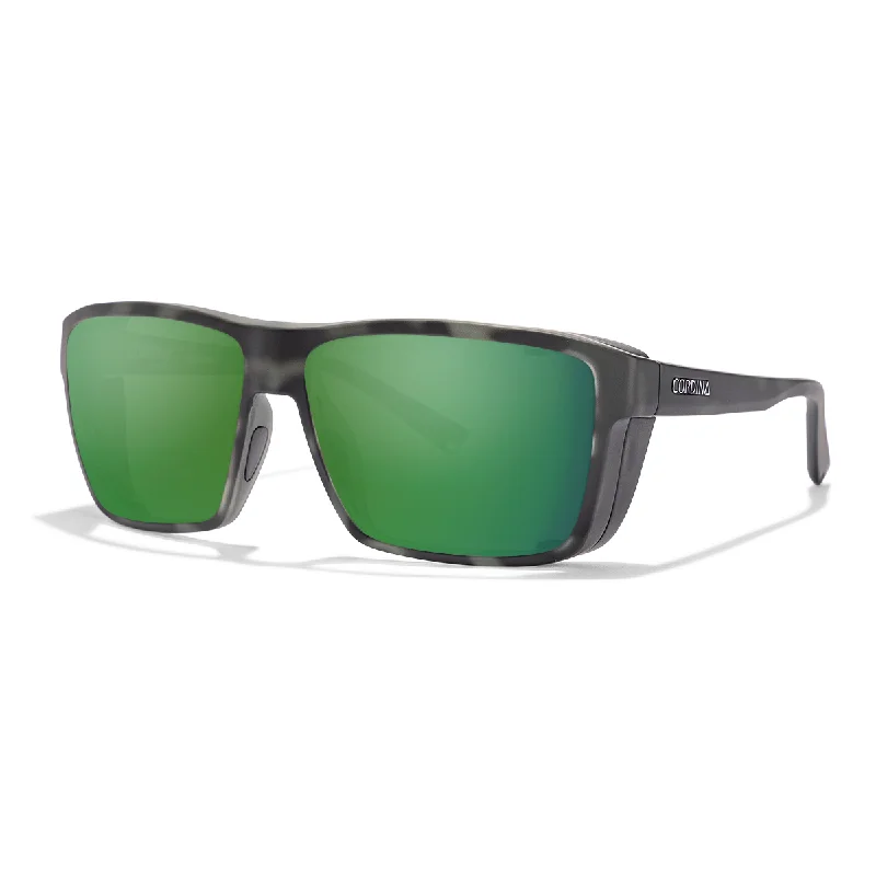 Cordina Lowlander Glass Sunglasses-Matte Black Tort/Green Mirror Polar