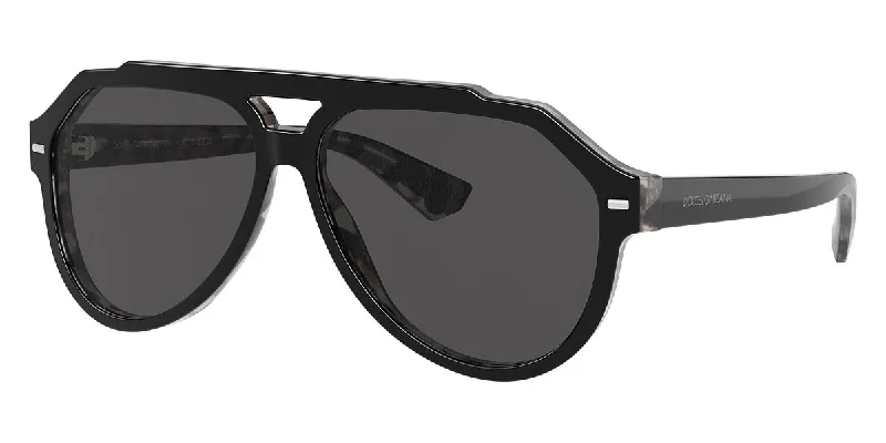 Dolce & Gabbana Men's 60mm Black On Grey Havana Sunglasses