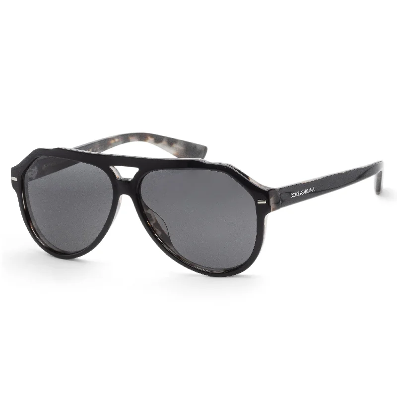 Dolce & Gabbana Men's Sunglasses Black on Grey Havana 60mm Sunglasses