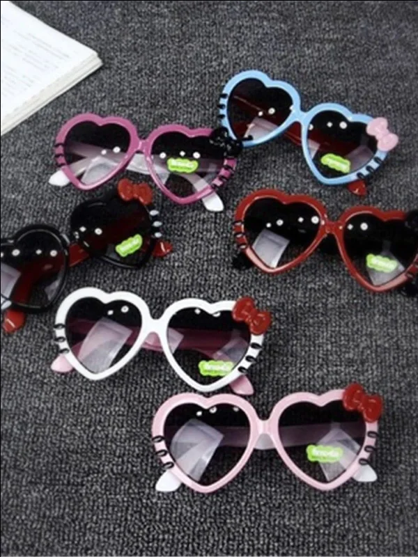 Girls Heart Shaped Sunglasses With Bow