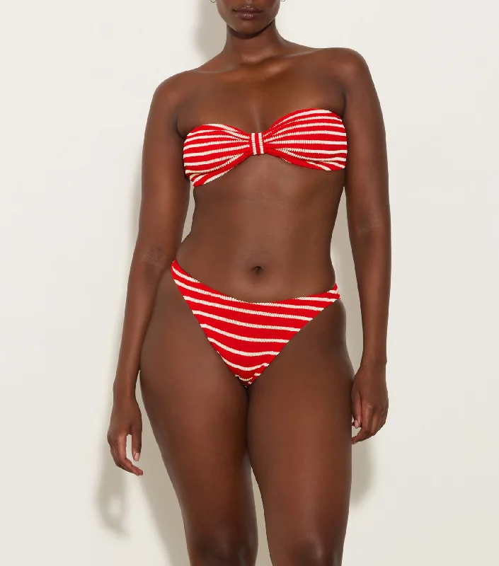 Jean Stripe Bikini Red White