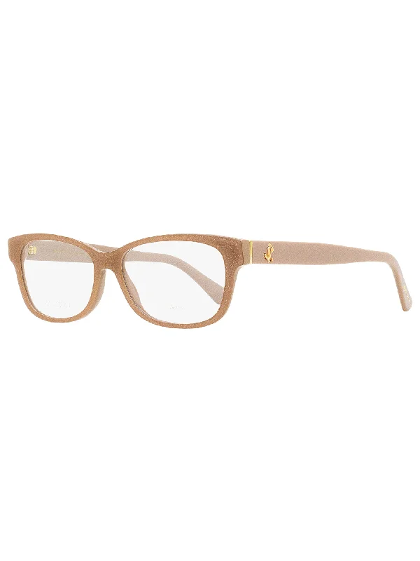 Jimmy Choo Women's Rectangular Eyeglasses JC278 KON Nude Glitter 54mm