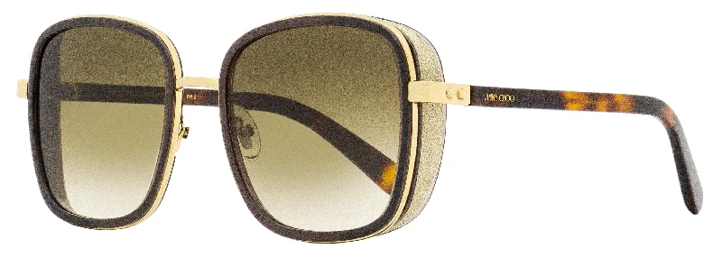 Jimmy Choo Women's Square Sunglasses Elva FG4HA Brown/Gold 54mm