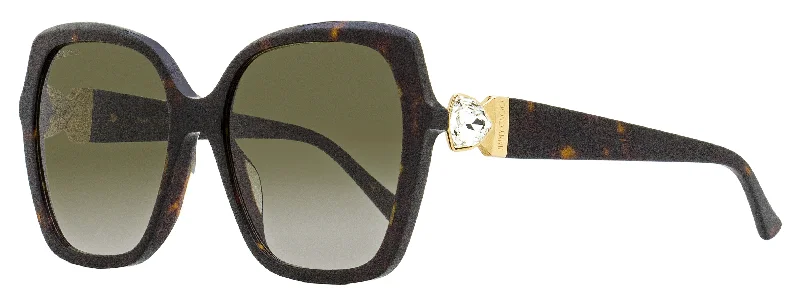 Jimmy Choo Women's Square Sunglasses Manon /G 086HA Havana 57mm