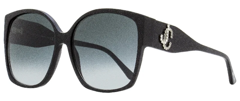 Jimmy Choo Women's Square Sunglasses Noemi DXF9O Black Glitter 61mm