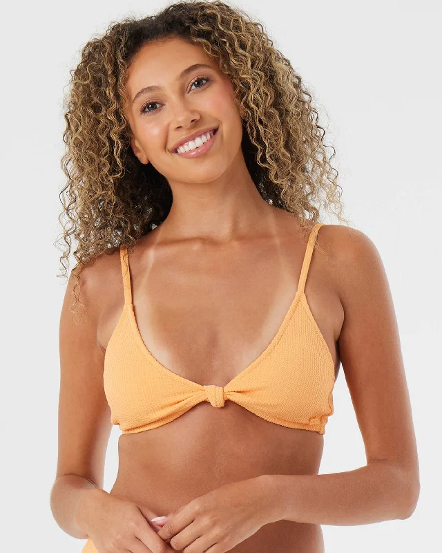 Aruba Surf Knot Bralette Bikini Top - Papaya