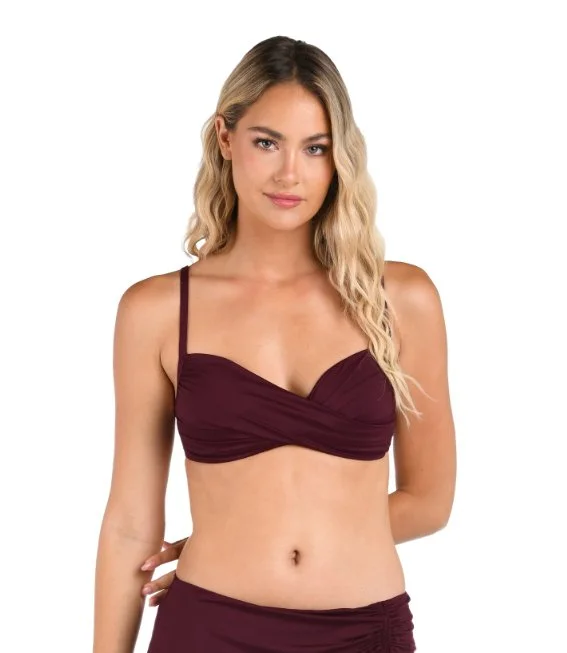 LA BLANCA ISLAND GODDESS WRAP BRA TOP