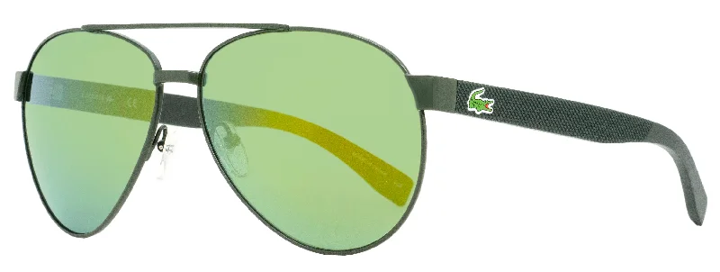 Lacoste Unisex Aviator Sunglasses L185S 315 Dark Green 60mm