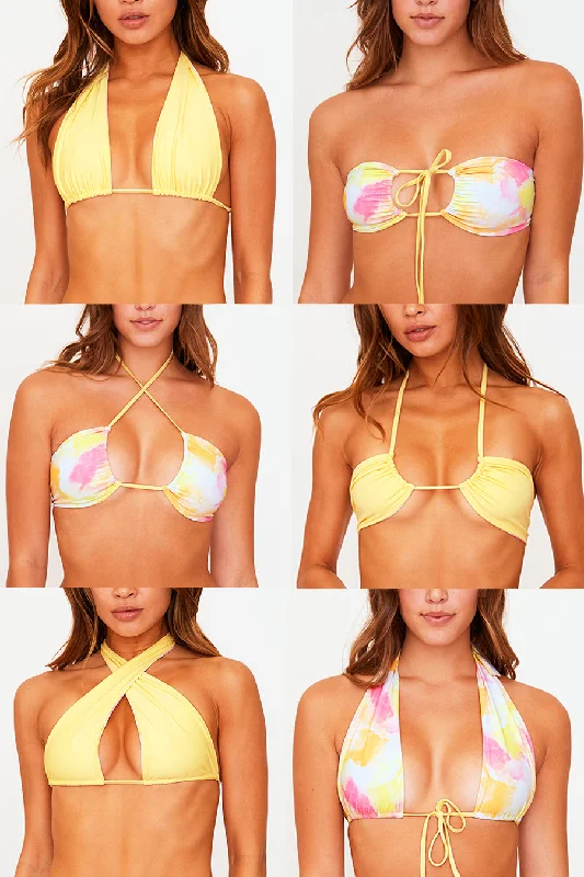 Marley Reversible Top (Pastel Yellow/Pink Tie Dye)