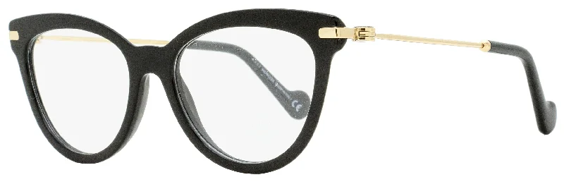 Moncler Women's  Eyeglasses ML5018 001 Shiny Black/Gold 53mm