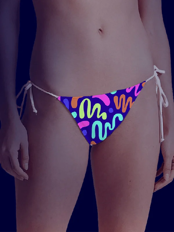 Neon Squiggles Bikini Bottom