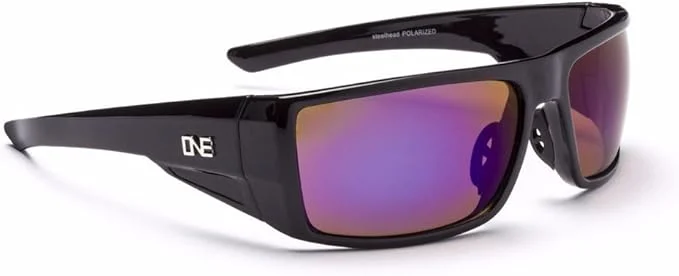 Optic Nerve, Steelhead, Unisex Sports Sunglasses - Shiny Black Frame