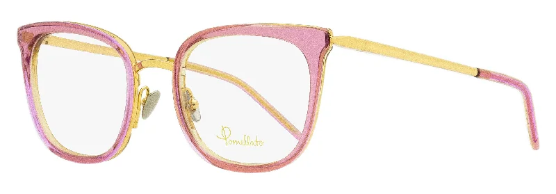 Pomellato Women's Square Eyeglasses PM0065O 003 Pink/Gold 50mm