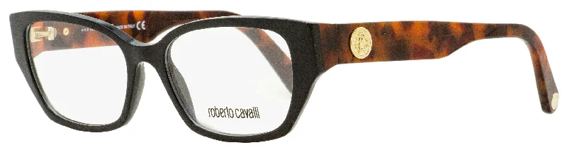 Roberto Cavalli Women's Rectangular Eyeglasses RC5101 005 Black/Havana 52mm