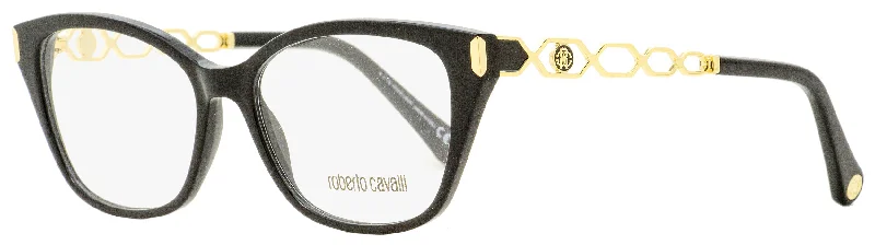 Roberto Cavalli Women's Rectangular Eyeglasses RC5113 001 Black/Gold 52mm