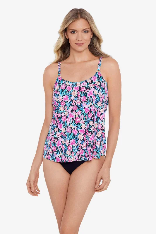 Florentine Asymmetrical Flounce Tankini Top