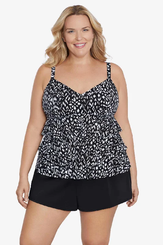 Komodo Island Plus Size Triple Tier Tankini Top