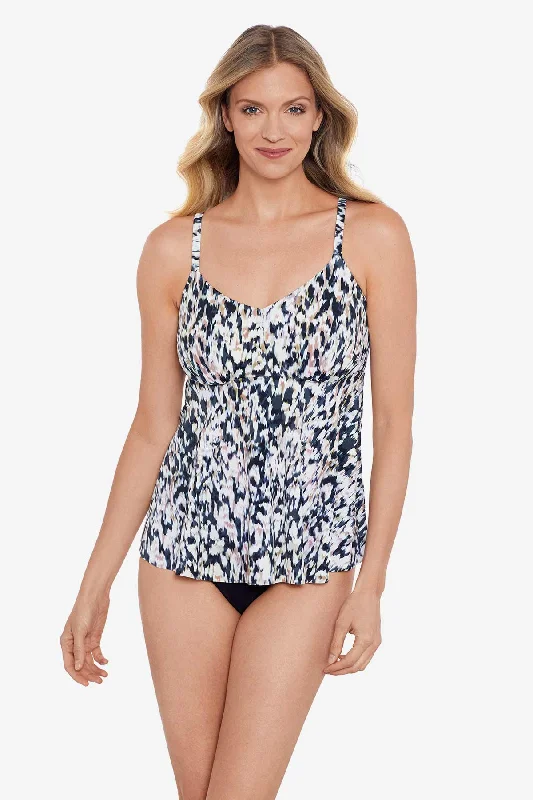 Leopard Love V-Neck Tankini Top