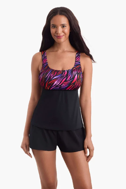 Glazed Skin Scoopneck Tankini Top - Pink