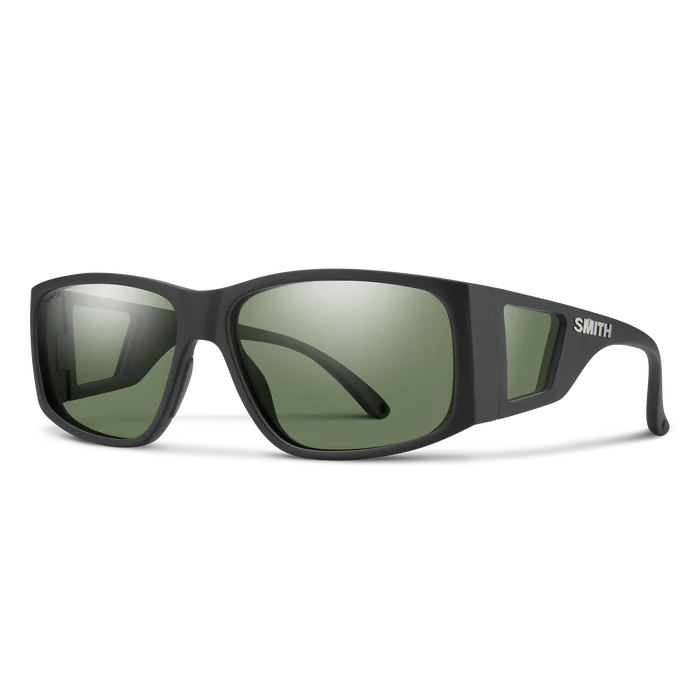 Smith Monroe Peak Sunglasses-Matte Black/ChromaPop Polar Gray Green