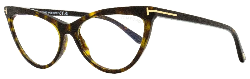 Tom Ford Women's Magnetic Clip-on Eyeglasses TF5896B 052 Dark Havana 56mm